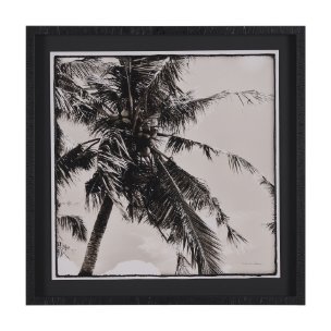 Palm Tree Sepia II by Debra Van Swearingen  a Hand Embellished Framed Photo Art Print Matted under G