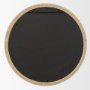 70923 - Vasie Black Wood w/ Jute Round Mirror