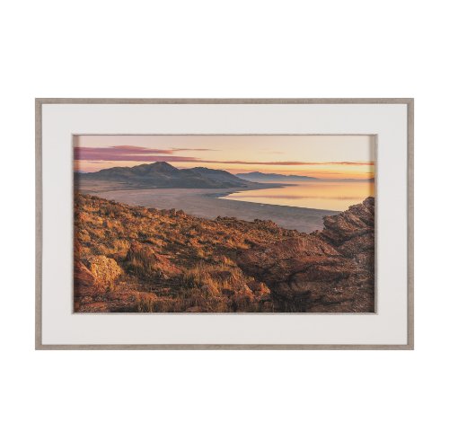 15505 - Salt Lake Sunrise by Gary Blatter a Hand Embellished Framed Photo Art Print Matted under Glass