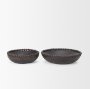 70927 - Wendell Dark Brown Wood w/ Wood Beads Round Bowls
