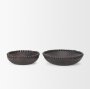 70927 - Wendell Dark Brown Wood w/ Wood Beads Round Bowls