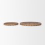 70929 - Waverly Round Light Brown Wood Scalloped Edged Trays