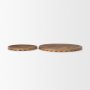 70929 - Waverly Round Light Brown Wood Scalloped Edged Trays