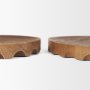 70929 - Waverly Round Light Brown Wood Scalloped Edged Trays