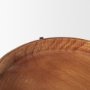 71047 - Wally Round Medium Brown Wood w/ Matte Black Metal Stand Trays