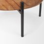 71047 - Wally Round Medium Brown Wood w/ Matte Black Metal Stand Trays