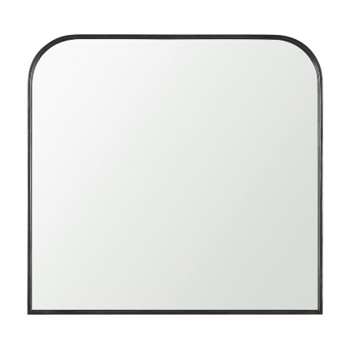 70900 - Timon Brushed Black Metal Frame Square Arched Mirror