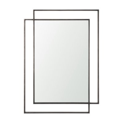 70904 - Tiva Rectangular Dual Metal Frame Gunmetal Mirror