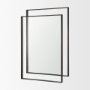 70904 - Tiva Rectangular Dual Metal Frame Gunmetal Mirror