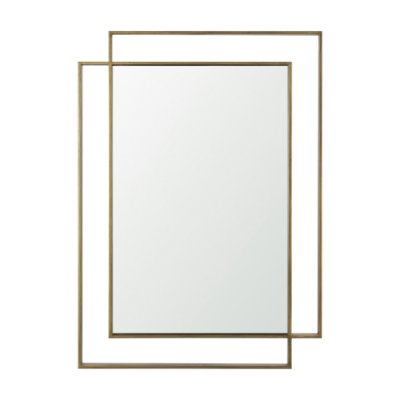 70905 - Tiva Rectangular Dual Brushed Gold Metal Framed Mirror