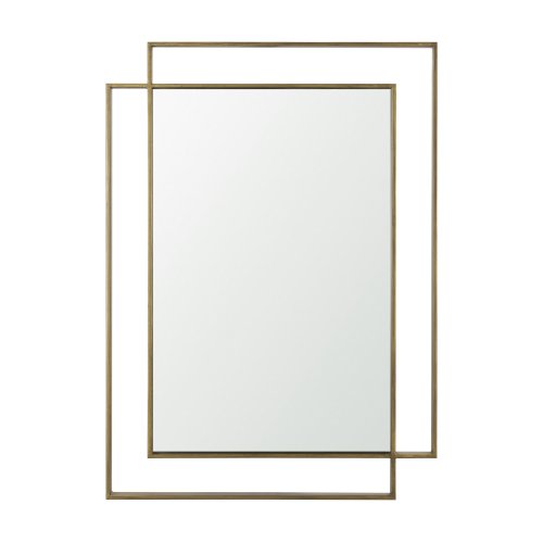 70905 - Tiva Rectangular Dual Brushed Gold Metal Framed Mirror