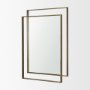 70905 - Tiva Rectangular Dual Brushed Gold Metal Framed Mirror