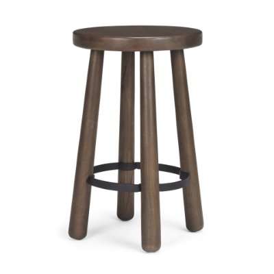 71037 - Weldon Dark Brown Wood w/ Matte Black Metal Counter Stool