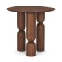 70848-AB - Sonel Pedestal Medium Dark Brown Acacia Wood Foyer Table