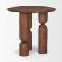 70848-AB - Sonel Pedestal Medium Dark Brown Acacia Wood Foyer Table