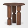 70848-AB - Sonel Pedestal Medium Dark Brown Acacia Wood Foyer Table