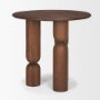 70848-AB - Sonel Pedestal Medium Dark Brown Acacia Wood Foyer Table
