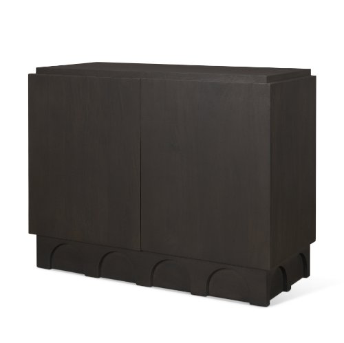 71040 - Wagner Dark Brown Wood w/ Arched Design Accent Cabinet