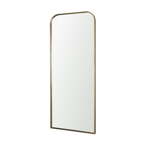 70899 - Tamira 75.8" Tall Brushed Brass Metal Arched Mirror