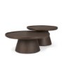71011-AB - Takoda Dark Brown Wood Tapered Drum Nesting Coffee Tables