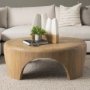 70867 - Shima Round Light Brown Wood W/Arched Legs Coffee Table