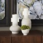 70956 - Torres Tall Textured Off White w/ Gold Metal Vase