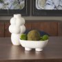 70978 - Tyren Cream Glazed Decorative Oblong Ceramic Bowl
