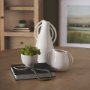 70984 - Urvi Short Off White Speckled Asymmetrical Ceramic Vase