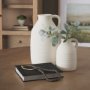 70992 - Tyrus Large Textured Matte White w/ Speckling Ceramic Vase