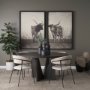 70840 - Tarro 60" Round Textured Espresso Wood w/ Geometrical Base Dining Table
