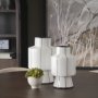 70961 - Dinah Small White w/ Black Stripes  Ceramic Vase