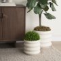 70981 - Twyla Short Cream Glazed Floor Vase