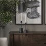 70650 - Petria Matte Black Textured Metal Taper Candle Holders