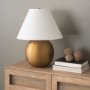 70749 - Sadiyah Antiqued Gold Brushed Metal w/ Cream Shade Table Lamp