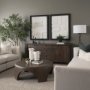 70832 - Shima Round Dark Brown Wood W/Arched Legs Coffee Table