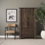 71008 - Wallen Solid Dark Brown Wood Curio Cabinet