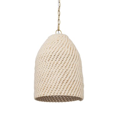 70918 - Tosha 1-Light Cotton Rope Bell Pendant