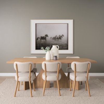 70839 - Tarro 84" Rectangular Light Brown Wood w/ Geometrical Base Dining Table