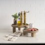 70926 - Virve Round Light Brown Wood w/ Gray Wash Wooden Trays