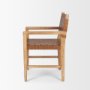 70799 - Shane Brown Wood w/ Woven Brown Leather Dining Armchair
