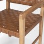 70799 - Shane Brown Wood w/ Woven Brown Leather Dining Armchair
