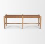 70800 - Shane Brown Wood w/ Woven Brown Leather Bench