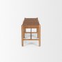 70800 - Shane Brown Wood w/ Woven Brown Leather Bench