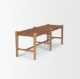 70800 - Shane Brown Wood w/ Woven Brown Leather Bench