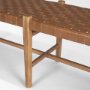 70800 - Shane Brown Wood w/ Woven Brown Leather Bench