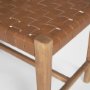 70800 - Shane Brown Wood w/ Woven Brown Leather Bench