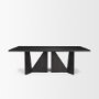 70897 - Tarro 84" Rectangular Textured Black Wood w/ Geometrical Base Dining Table 