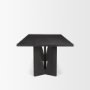 70897 - Tarro 84" Rectangular Textured Black Wood w/ Geometrical Base Dining Table 