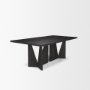70897 - Tarro 84" Rectangular Textured Black Wood w/ Geometrical Base Dining Table 