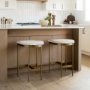 69384 - Millie 26.25H Hair-on-hide Seat W/ Gold Metal Frame Counter Stool